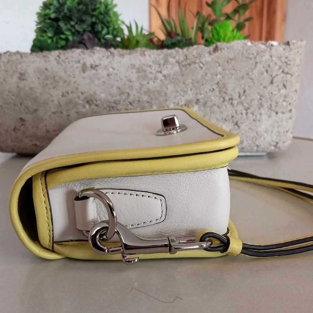 Coach Legacy Archival Two Tone Leather Penny, Shoulder Bag (Citrine/ Parchment)